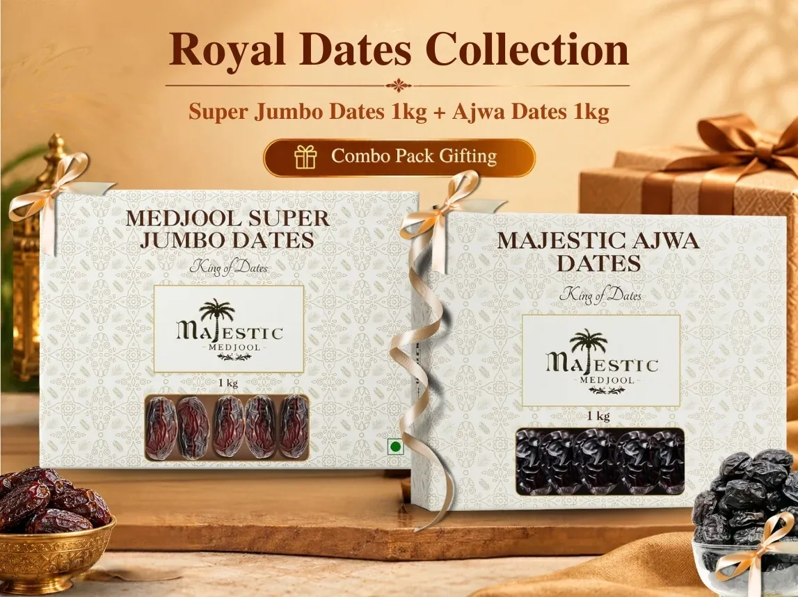 Royal Dates Collection Super Jumbo Medjool and Ajwa dates