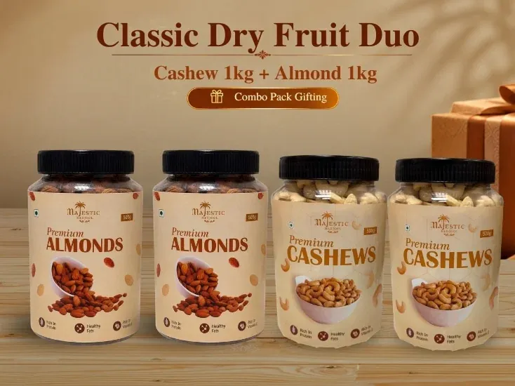 Classic Dry Fruit Duo Pack by Majestic Medjool featuring a premium dry fruit gift assortment