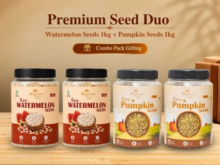 Premium Seed Duo Pack by Majestic Medjool featuring a selection of seeds for snacking and gifting